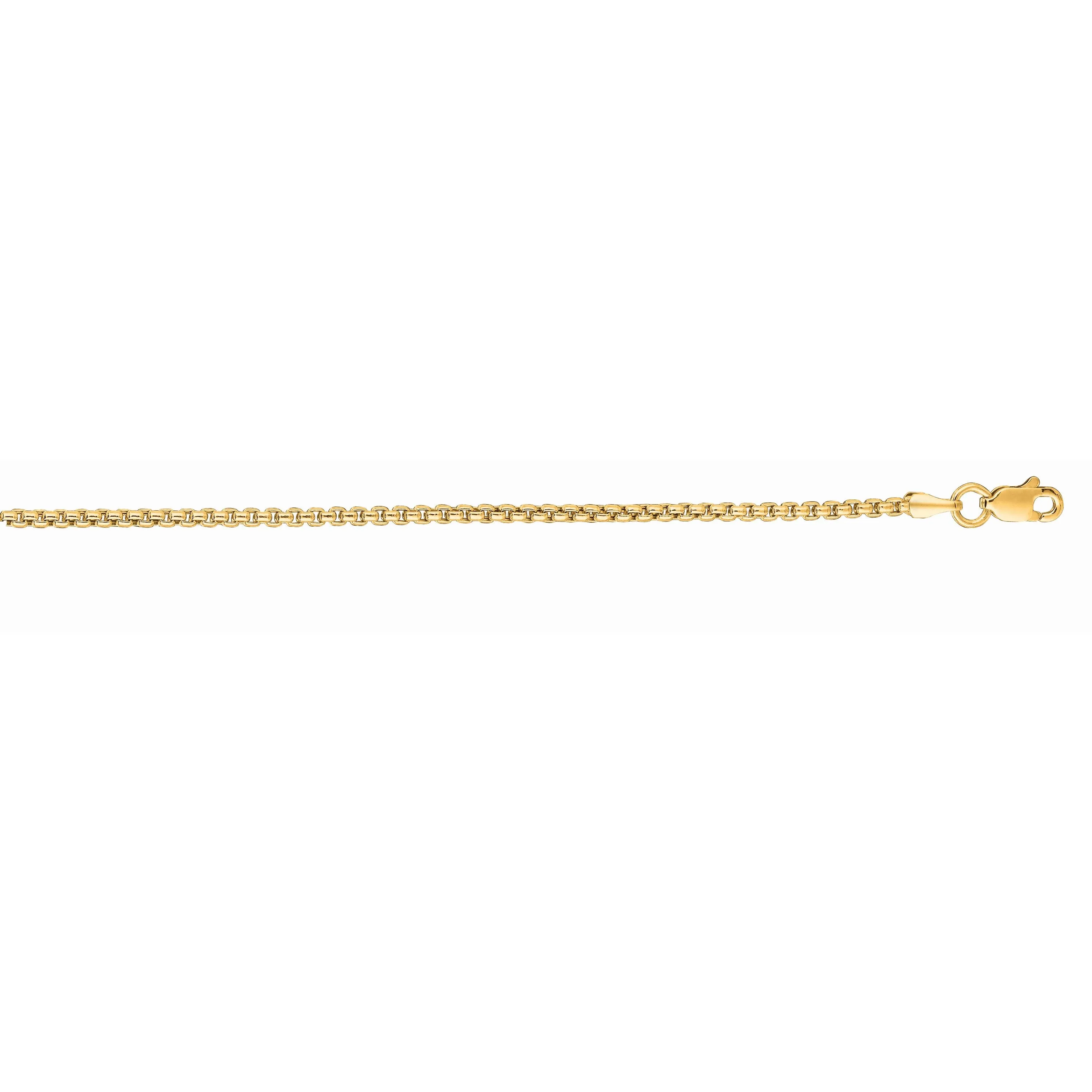 14K Gold 1.3mm Lite Round Box Chain