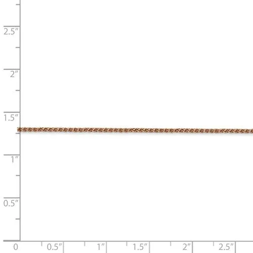 14k Rose Gold 1.2mm Spiga Chain Available Sizes 7-33