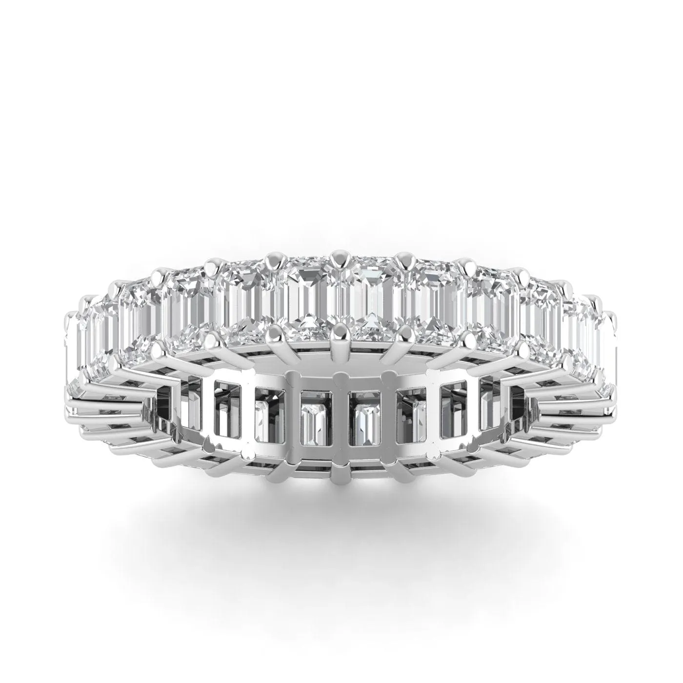 18K Gold Emerald Cut Diamond Eternity Ring Lab Grown