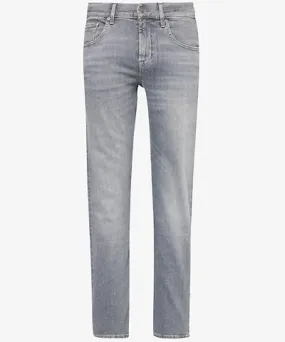 7 For All Mankind Mens Choral Slimmy faded-wash tapered-leg slim-fit stretch-denim jeans