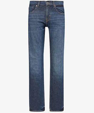 7 For All Mankind Mens The Straight Roadmap five-pockets straight-leg regular fit stretch-denim jeans