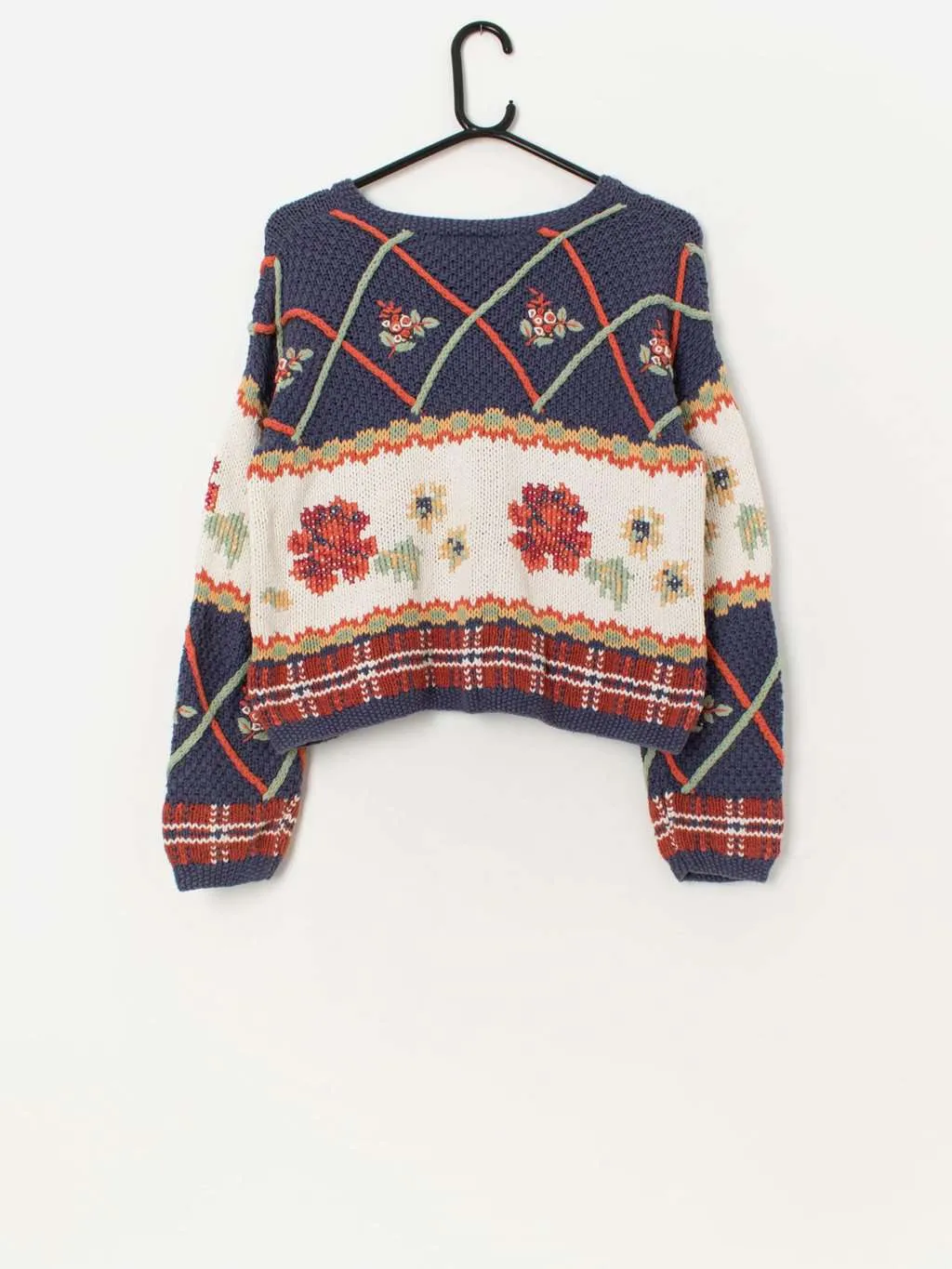 90s vintage Next cropped floral sweater – Small / Medium