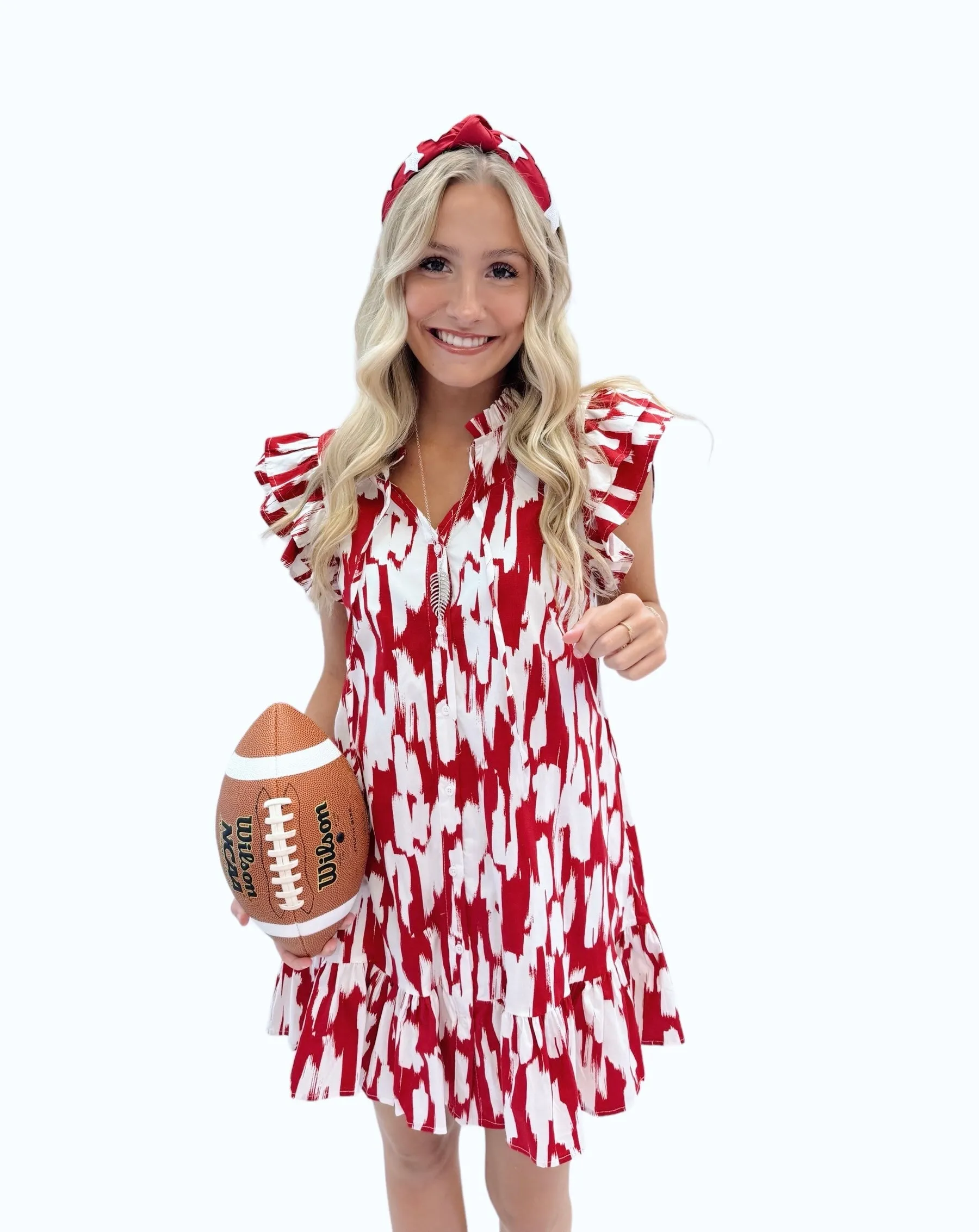 Abby Red and White Dress