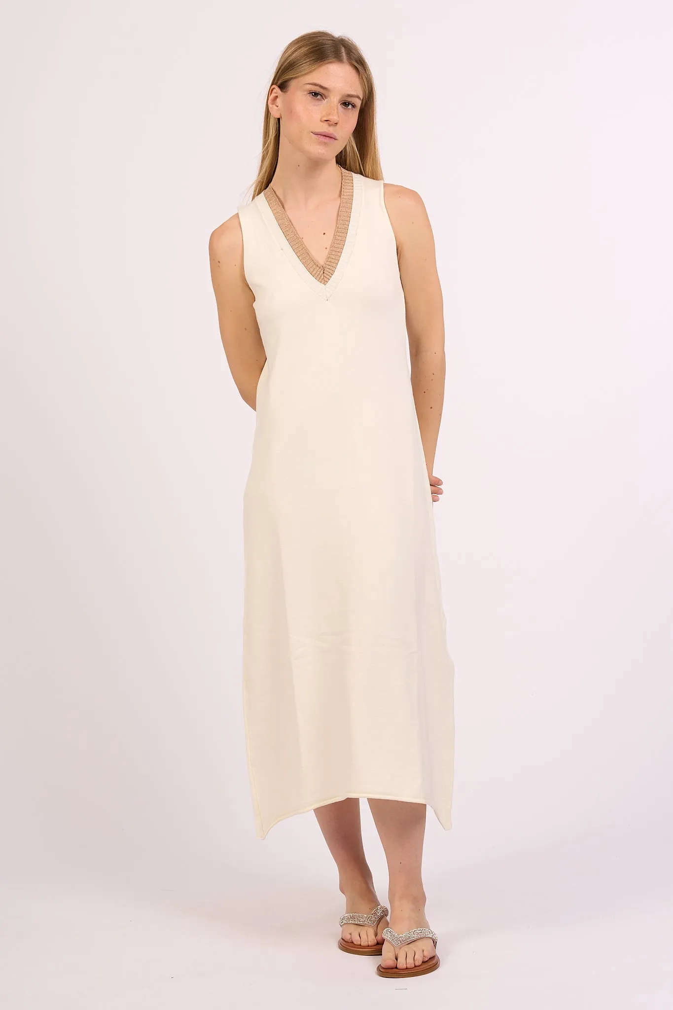 Akep Abito In Maglia Panna Donna