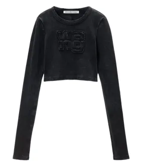 ALEXANDERWANG.TDISTRESSED EDGE LS TEE