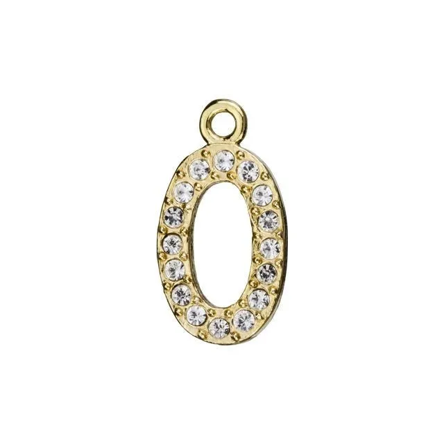 Alphabet Pendant, Letter 'O' 12.5mm, Gold Finish (1 Piece)