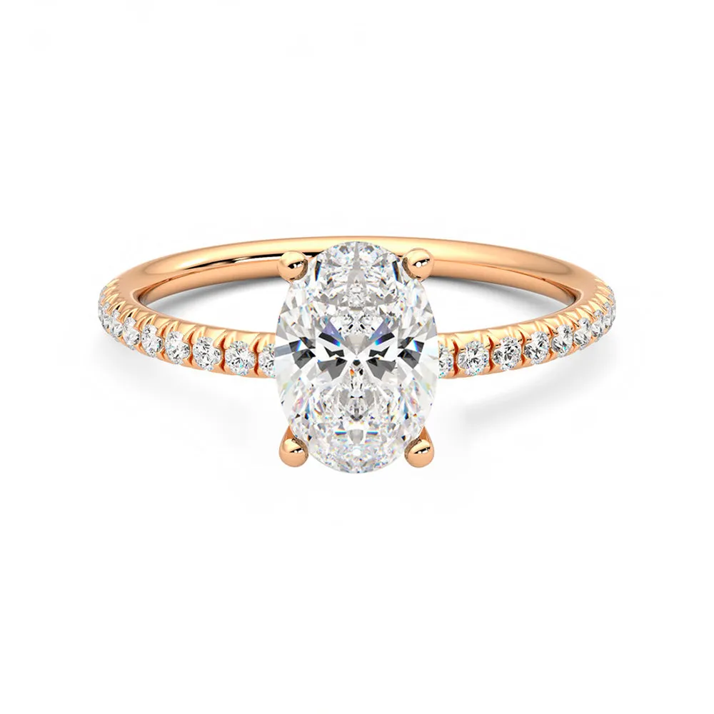 Anillo Coeur Pavé Diamante y Oro Rosa 18k