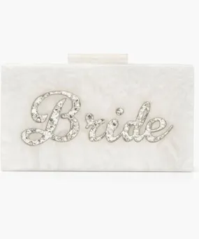 boohoo Womens Premium Bride Box Clutch Bag & Chain