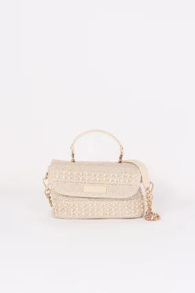 Borsa Mano Rafia Ivory