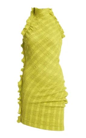 Bottega Veneta Ruffled Check Mini Dress