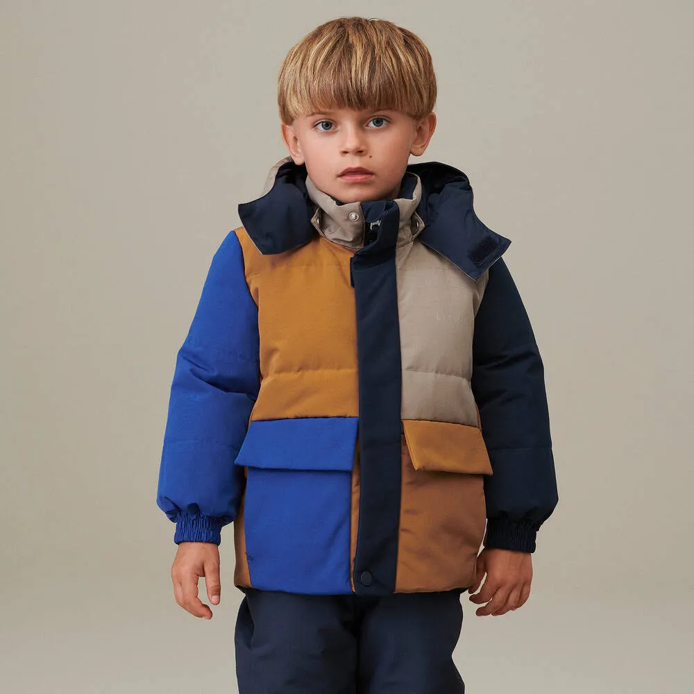 Boys Blue Reversible Down Coat