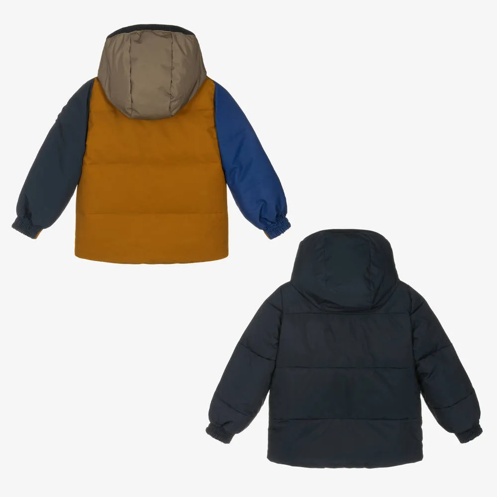 Boys Blue Reversible Down Coat