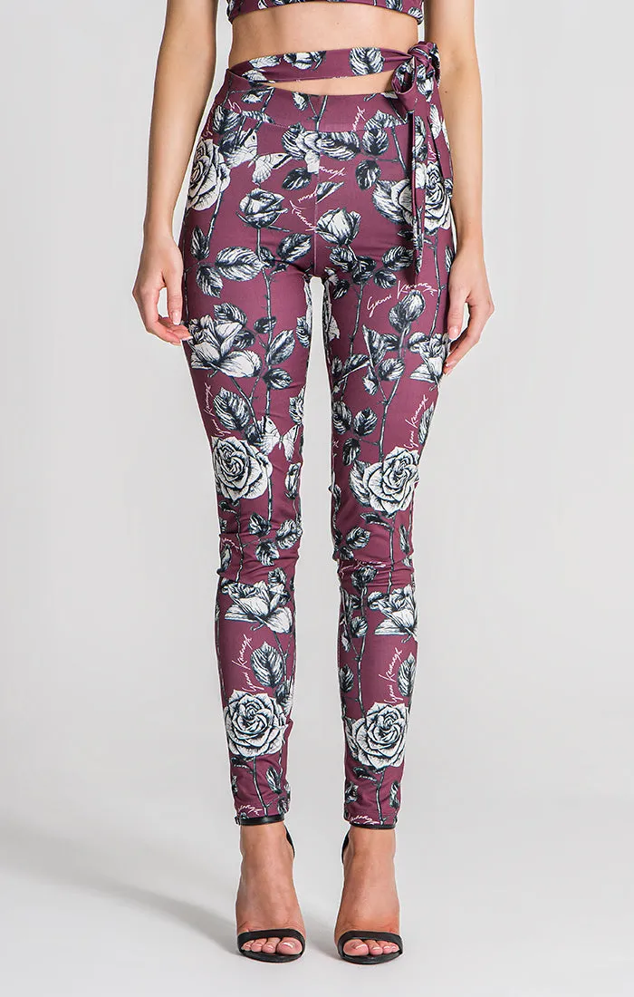 Burgundy Novel Leggings