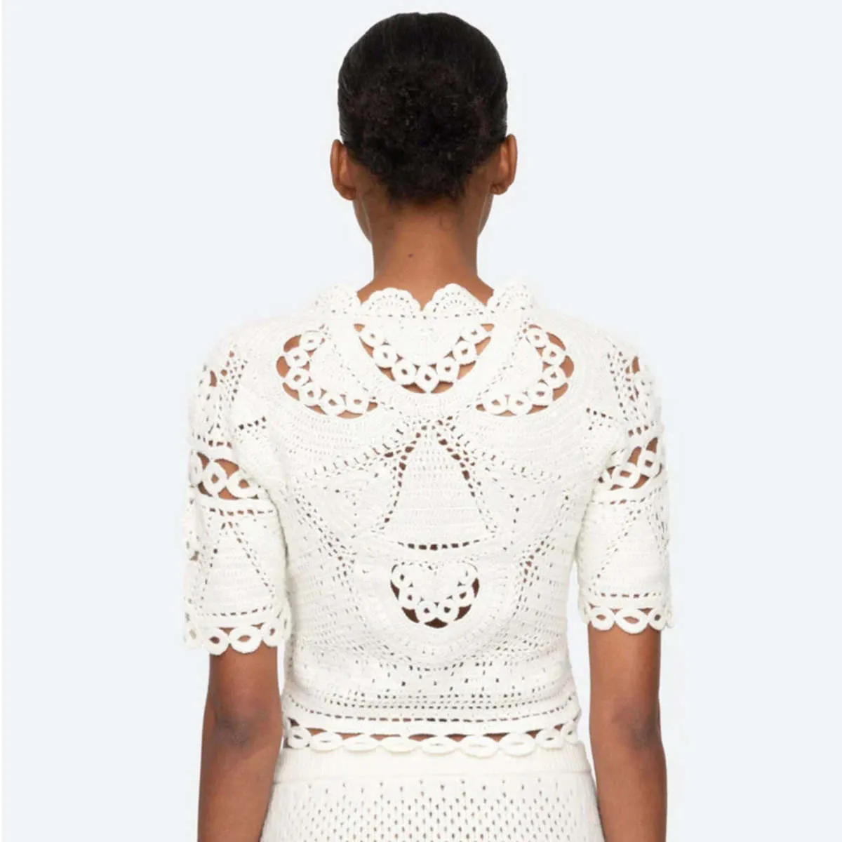 Carter Crochet Sweater - White