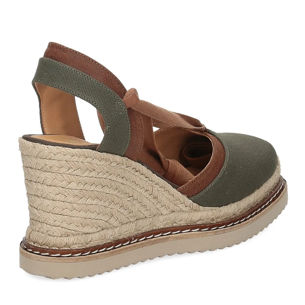 Casteller Campesina espadrillas mariana tessuto verde - Al Siletto | Al Siletto