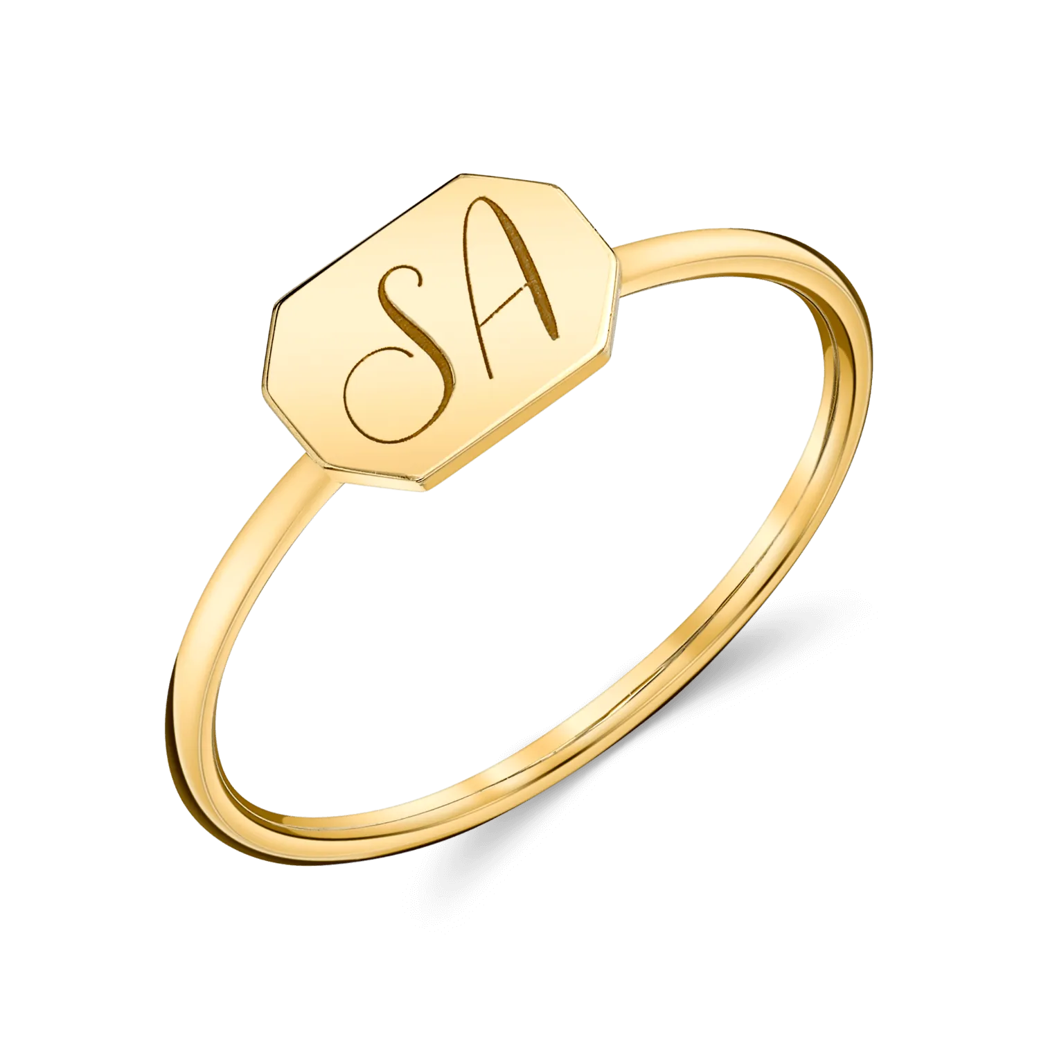 Engravable Initial Tag Ring