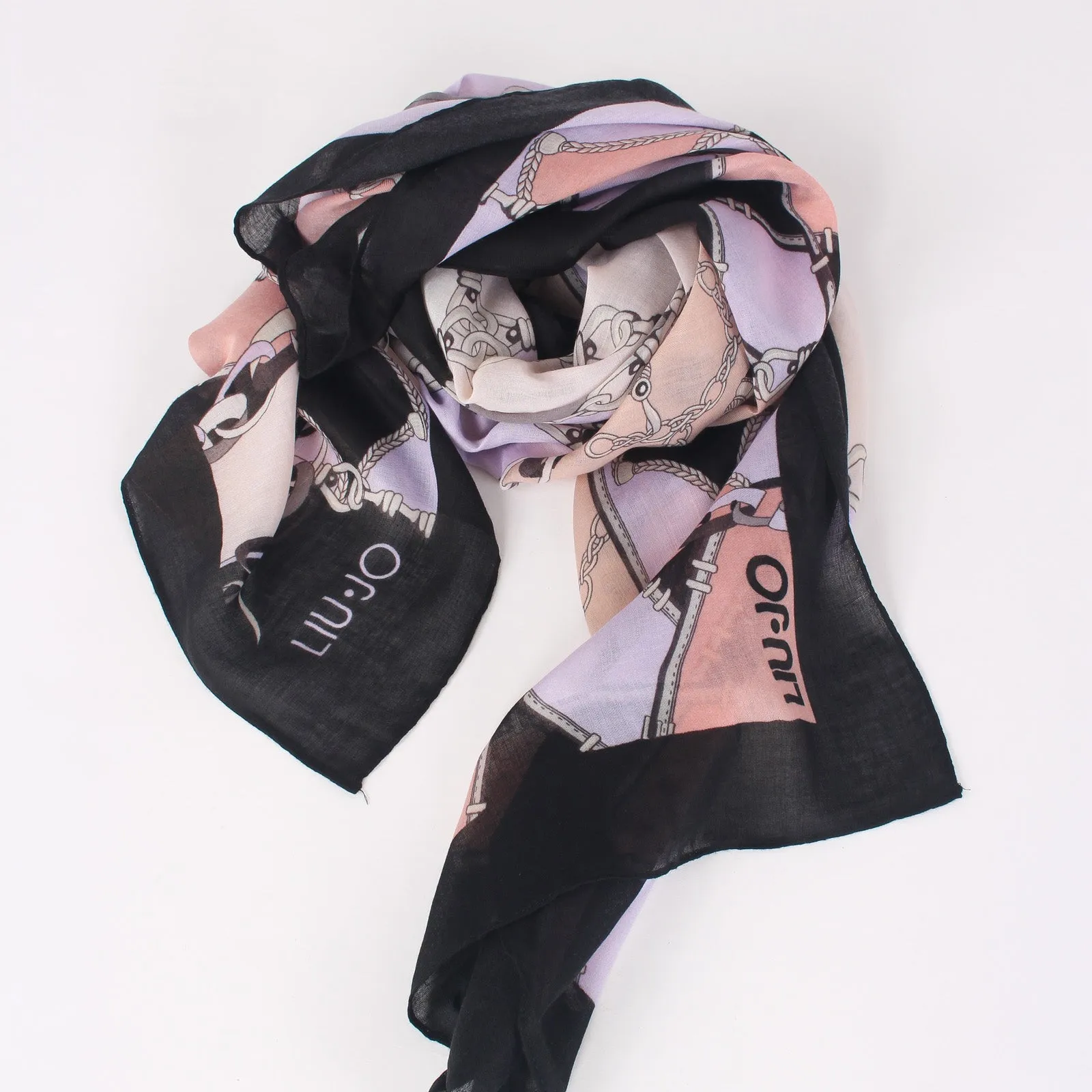 Foulard Stampa Catena Nero