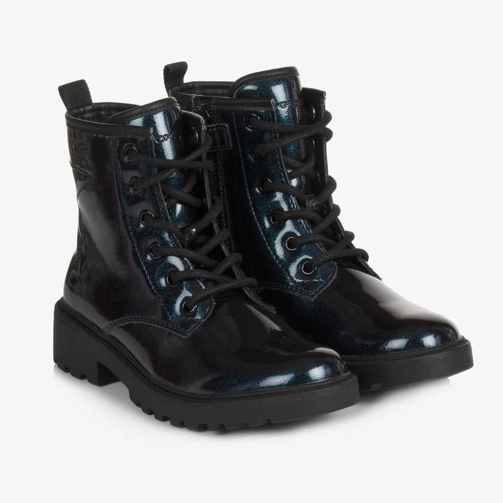 Girls Iridescent Purple Boots 
