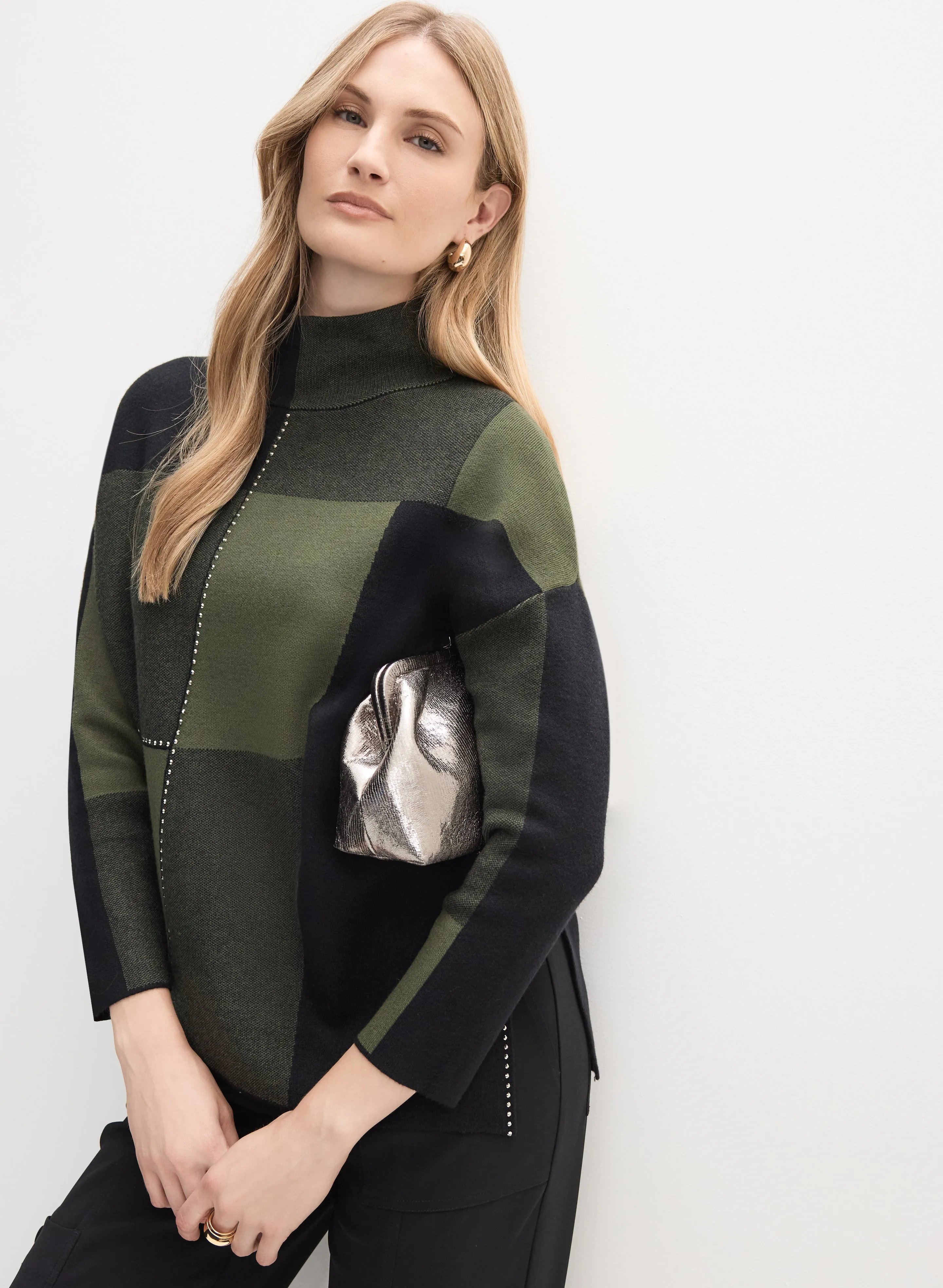 Joseph Ribkoff - Mock Neck Colour Block Sweater