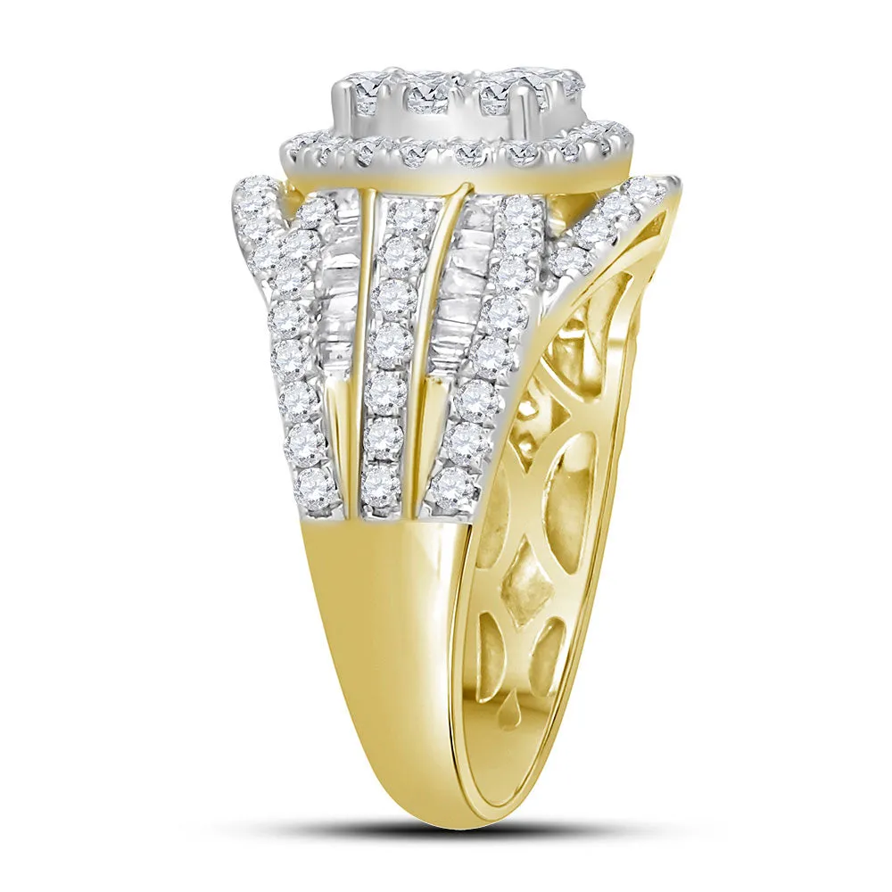 Keene Jewelers 14kt Yellow Gold Round Diamond Halo Bridal Wedding Engagement Ring 2 Cttw