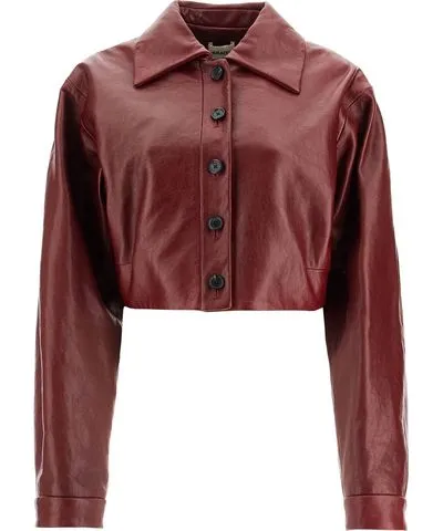 Khaite cropped leather jacket 'sue