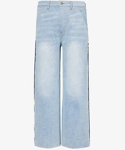 Kidsuper x Ronaldinho contrast-panels straight-leg relaxed-fit denim jeans