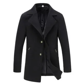 Men Wool SM6ends Turn-down Collar Jackets Windproof Men Slim Fits Overcoats Plus Size Casual Men Coats Quality SM6