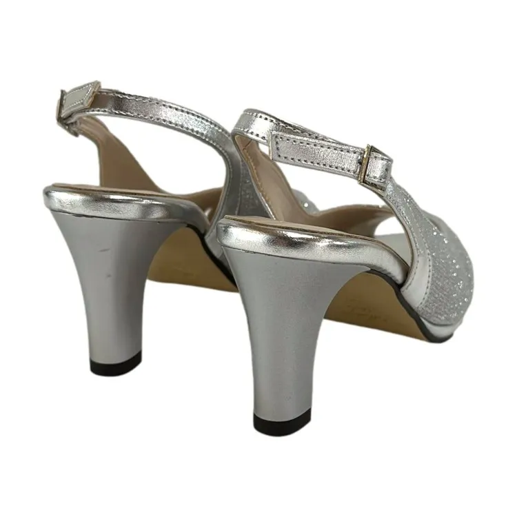 MM Comfort 7060 Sandali Donna Cerimonia Tacco Medio Argento