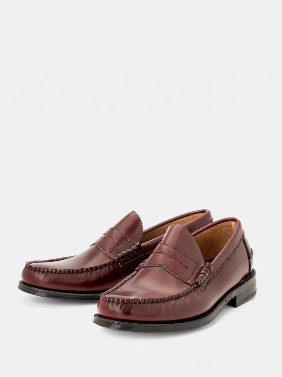 Mocasines L100 de piel calf color corinto