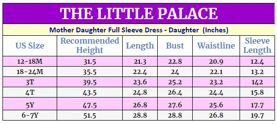 Mother Daughter  Full Sleeve Dress - Priority Shipping