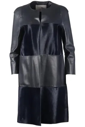 MULBERRY CALF HAIR AND LEATHER COAT UK 8