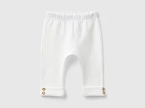 Organic cotton leggings - Creamy White | Benetton