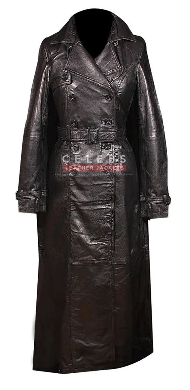 Paris Ladies Smart Casual Long Leather Coat