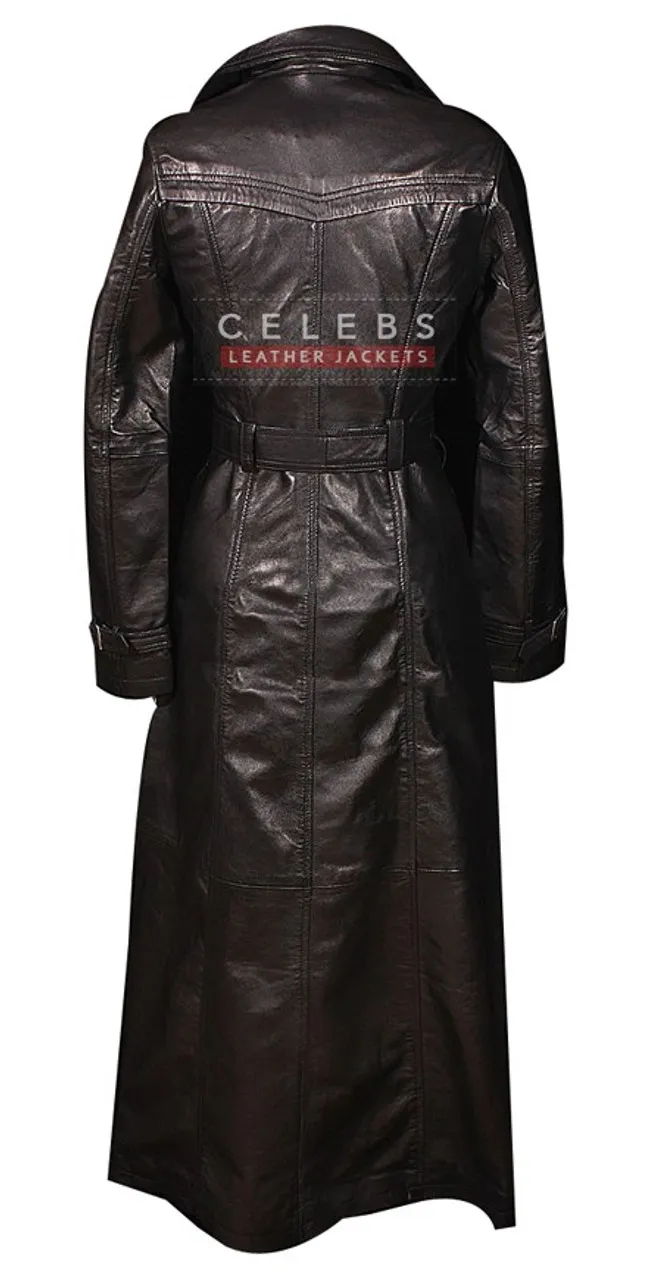 Paris Ladies Smart Casual Long Leather Coat