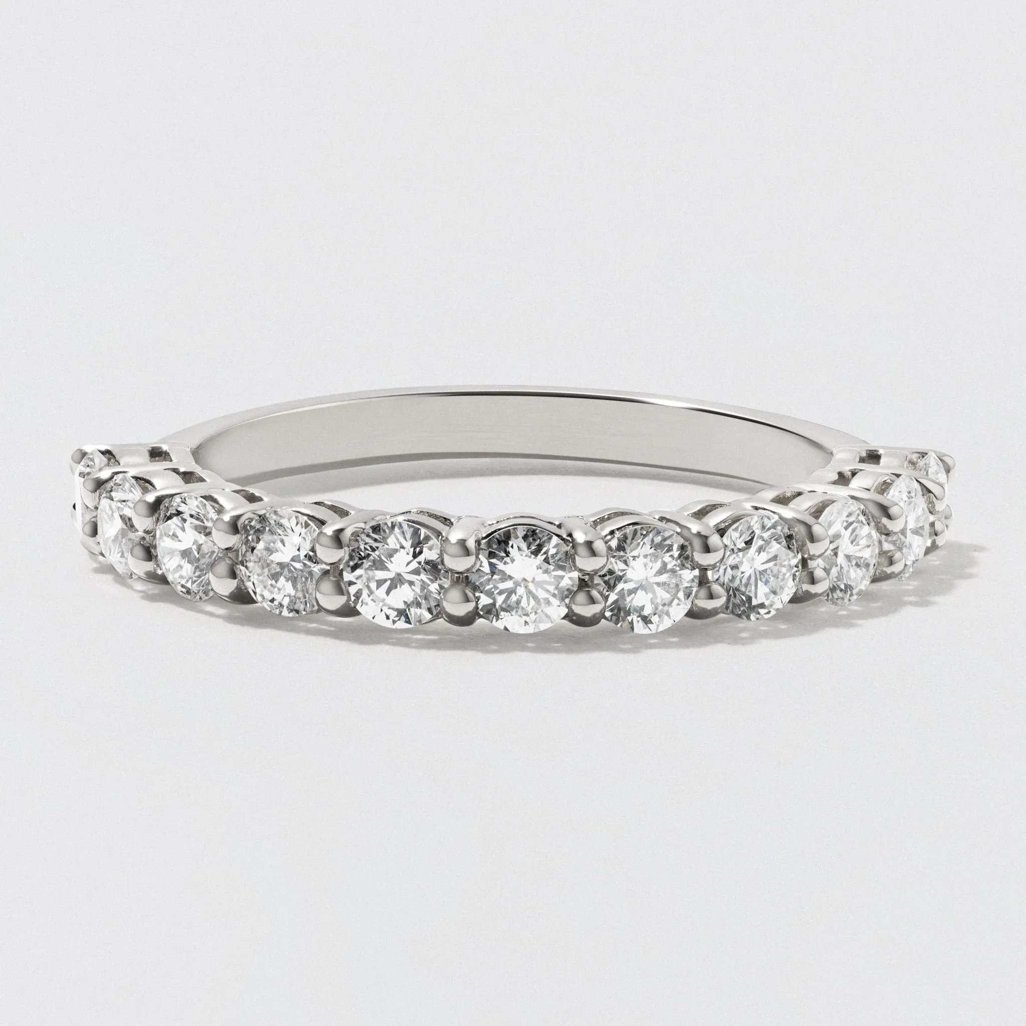 Platinum Diamond Half Eternity Wedding Band - Polished 3mm