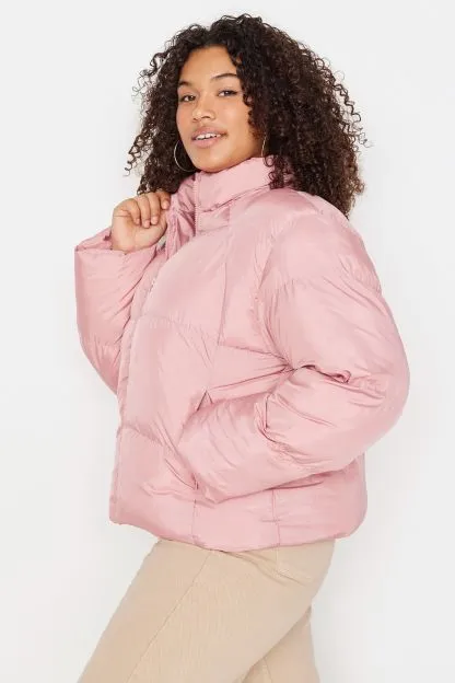 Regular Fit Stand Collar Crop Puffer Coat