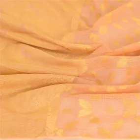 Sanskriti Vintage Dupatta Long Stole Cotton Silk Peach Woven Kota Doria Scarves