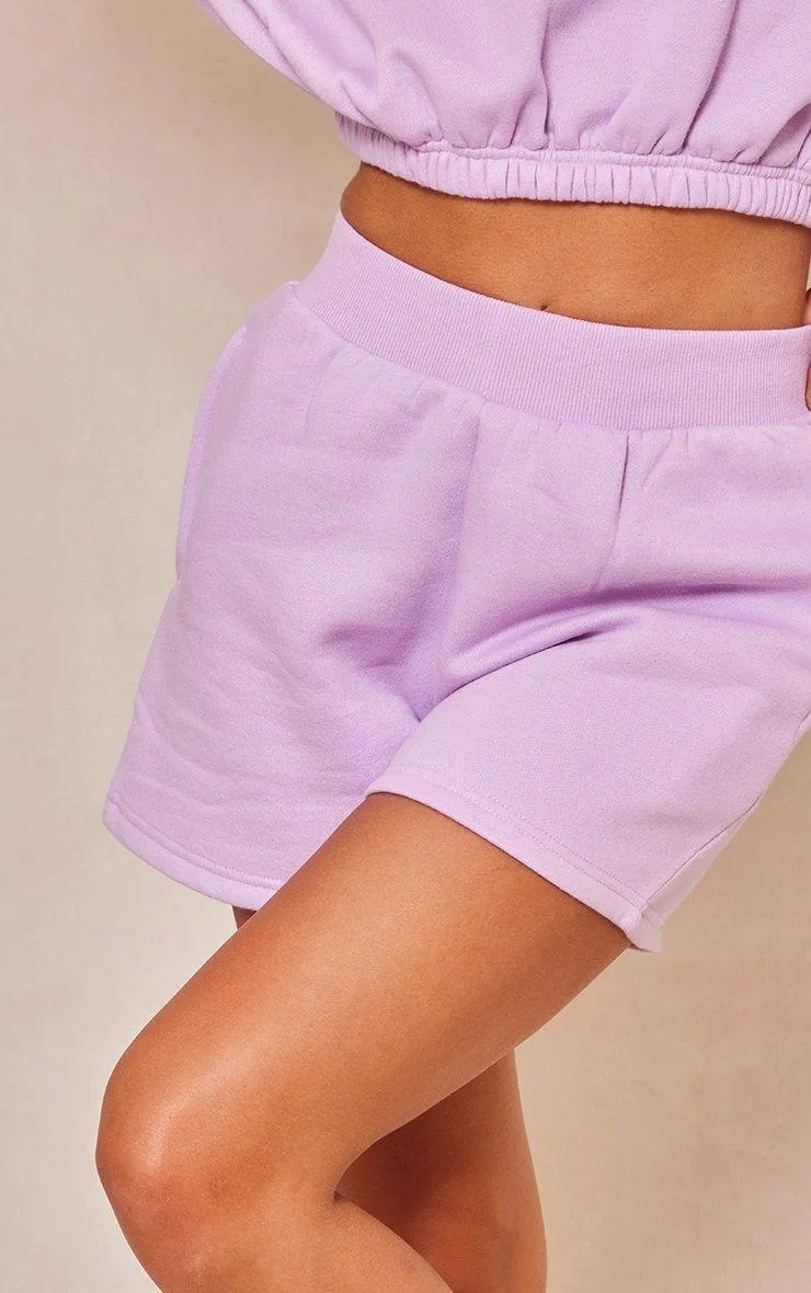Shorts | Lilac Oversized Thick Waistband Runner Shorts | PrettyLittleThing