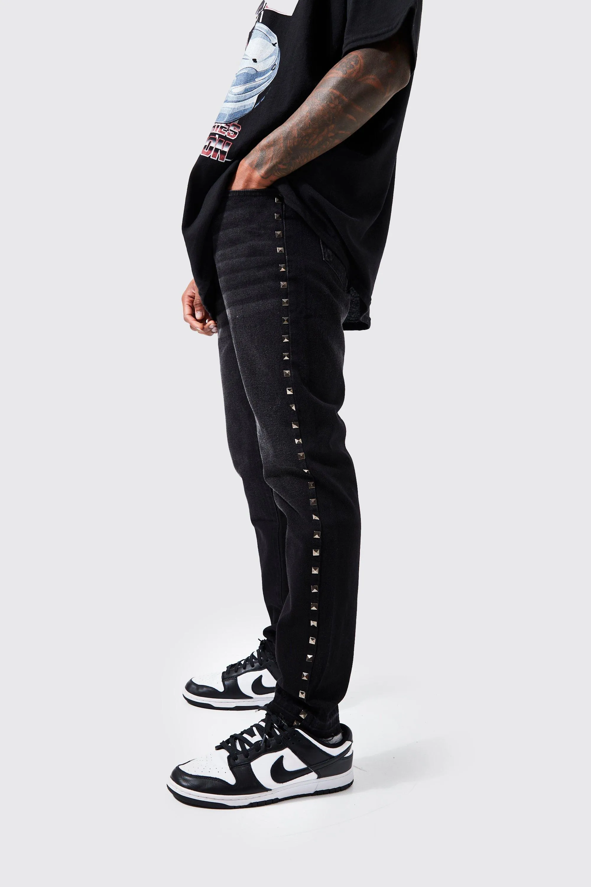 Slim Fit Stud Detail Jeans