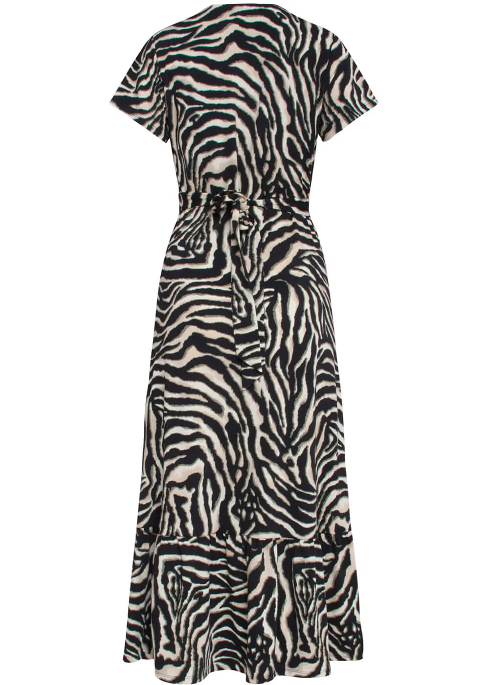 Smashed Lemon Counting Zebra Stripes 70's Maxi Dress Sand Black