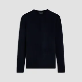 Solid Jacquard Crew Neck Sweater