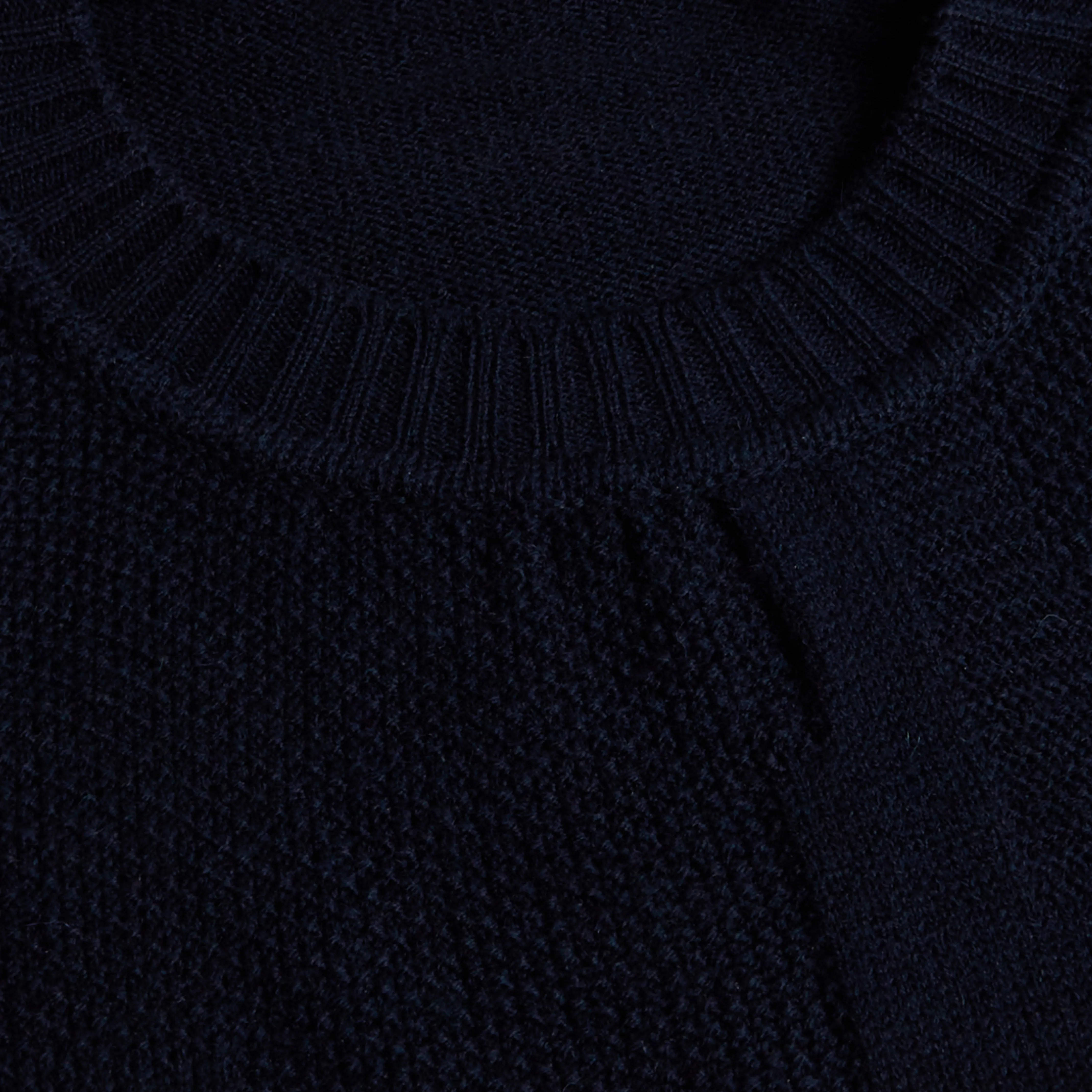 Solid Jacquard Crew Neck Sweater