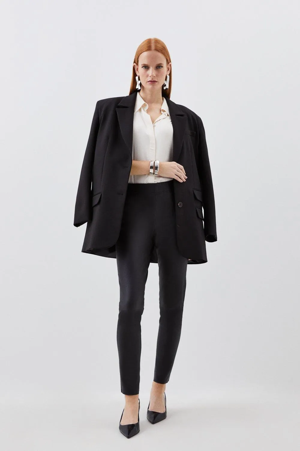 Stretch Leather Leggings | Karen Millen