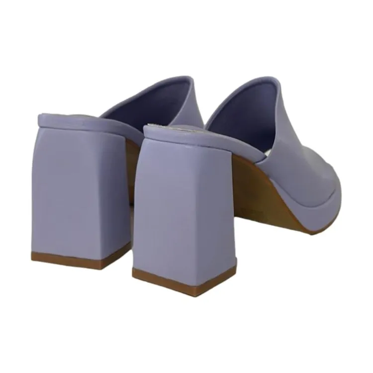 SWISH B1 Sandalo Sabot Donna con Tacco Alto Lilla