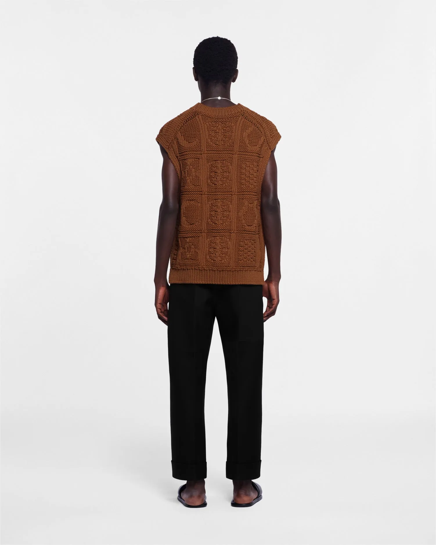 Terence - Sale Cable-Knit Cotton-Blend Vest - Brown