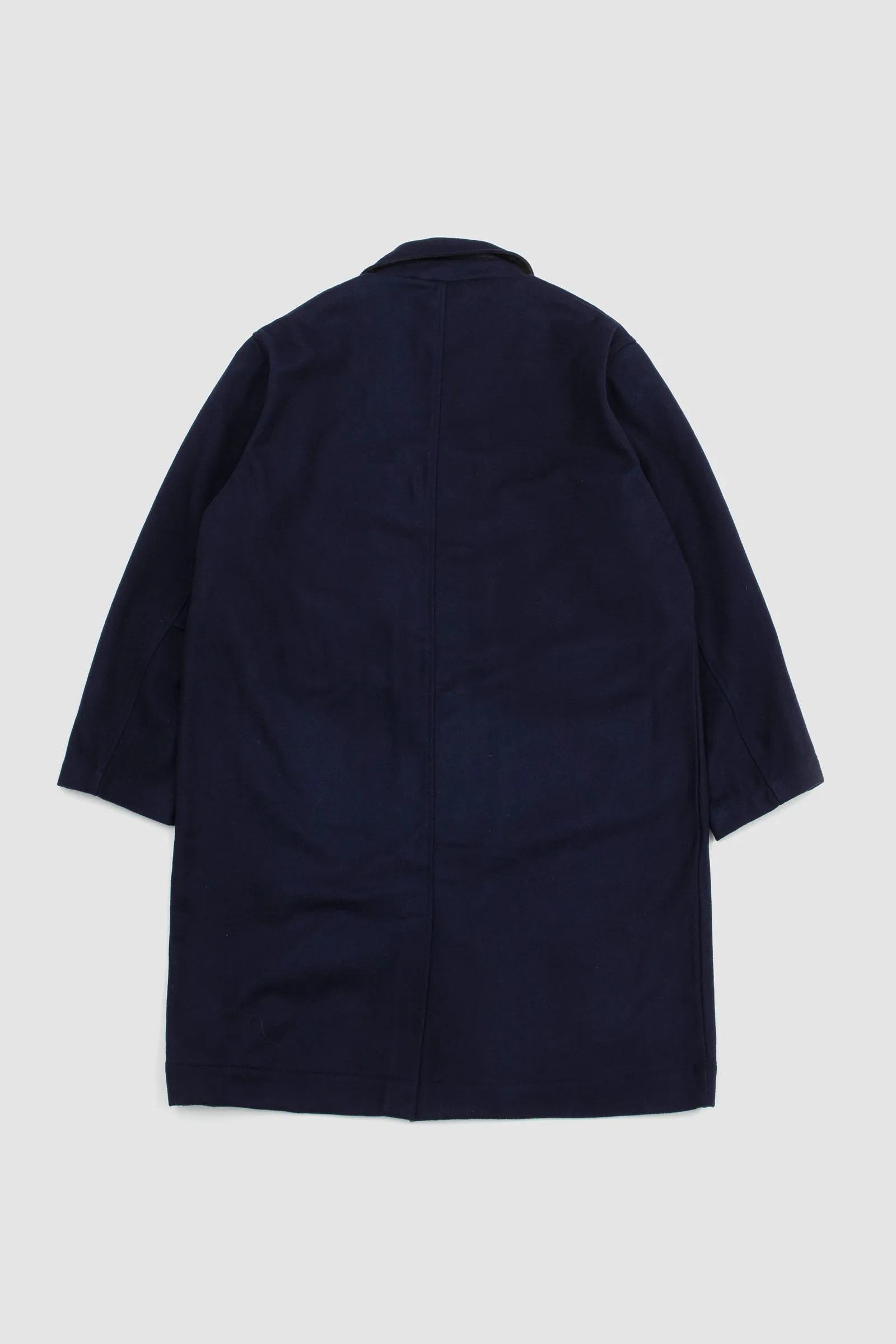 Universal Works Account Coat Melton Navy