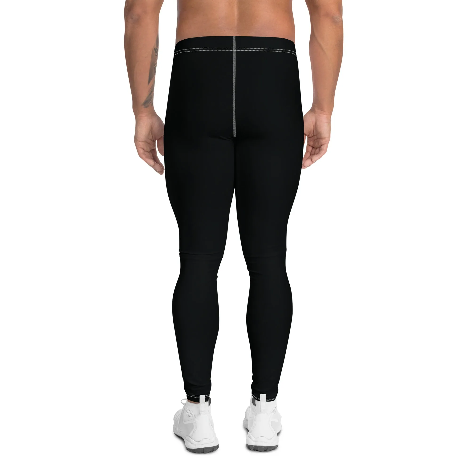 Urban Essentials: Solid Color Yoga Pants Leggings for Him - Noir