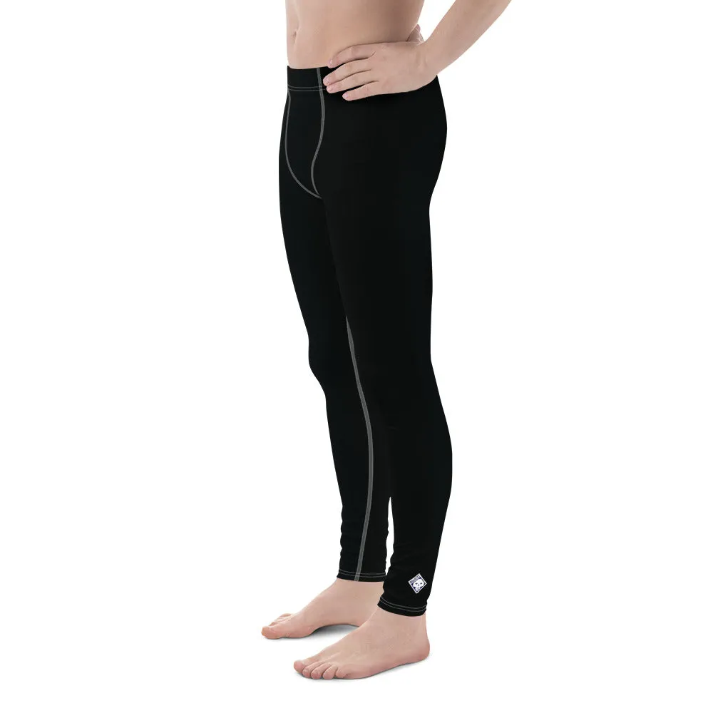 Urban Essentials: Solid Color Yoga Pants Leggings for Him - Noir