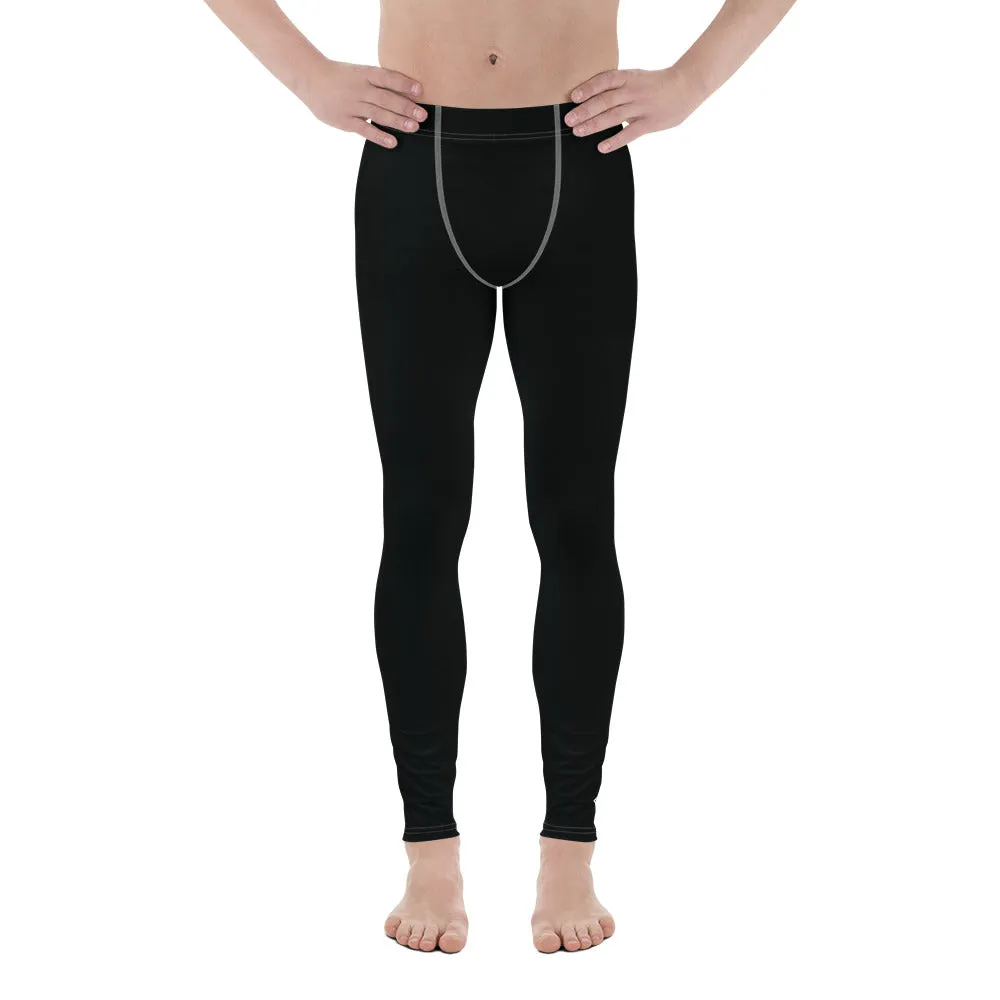 Urban Essentials: Solid Color Yoga Pants Leggings for Him - Noir