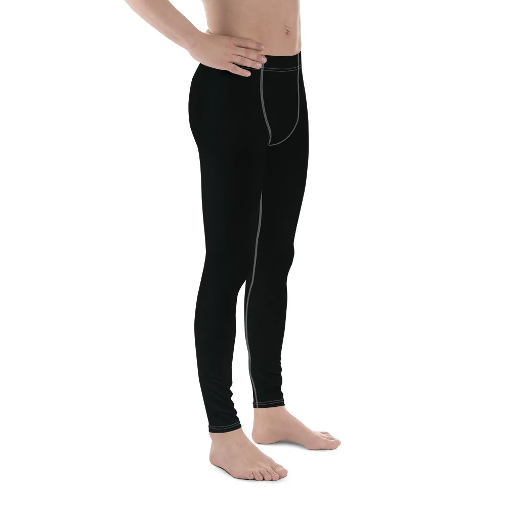 Urban Essentials: Solid Color Yoga Pants Leggings for Him - Noir